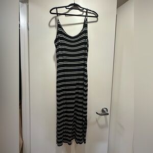 Rip Curl Black and White Striped Midi Dress